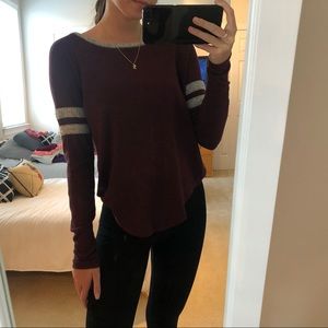 Long Sleeve Maroon and Gray Shirt
